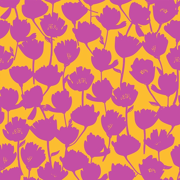 Colorful hand drawn seamless pattern floral illustration vector print fabric wallpaper background