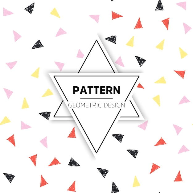 Colorful hand drawn triangle pattern