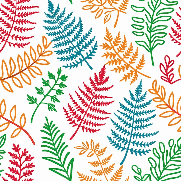 Vector colorful handdrawn floral seamless pattern