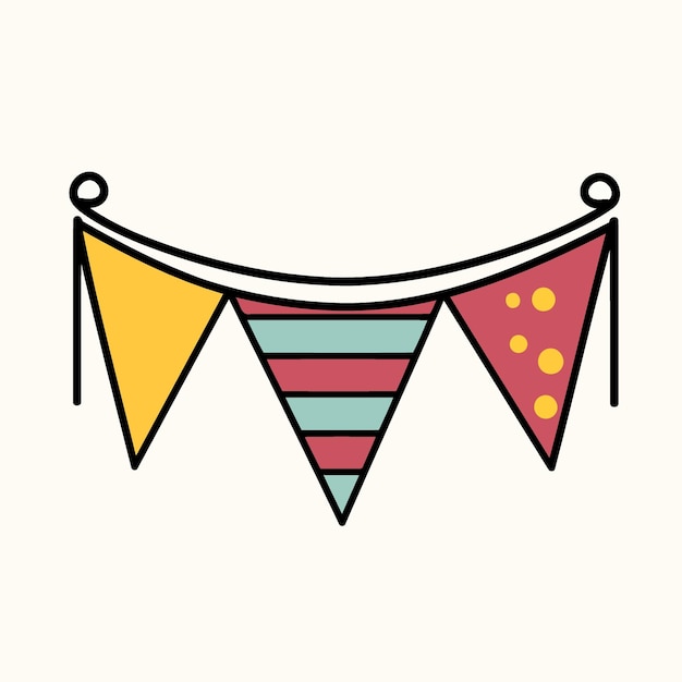 Colorful hanging pennants decorations