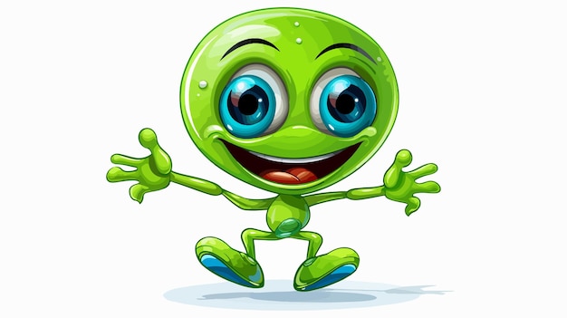 Colorful Happy Alien Cartoon Vector Illustration