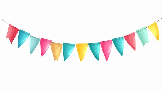 Colorful Happy Birthday Garland Vector Icon Design