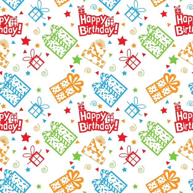 Colorful Happy birthday pattern Background