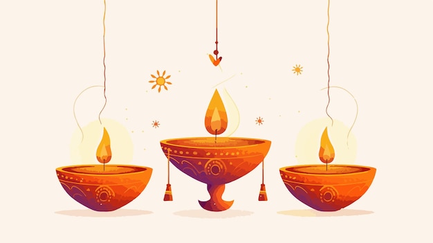 Vector colorful happy diwali promotion background with lights and lanterns