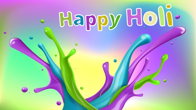 Colorful Happy Holi Illustration Template