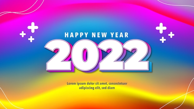 Colorful happy new year banner