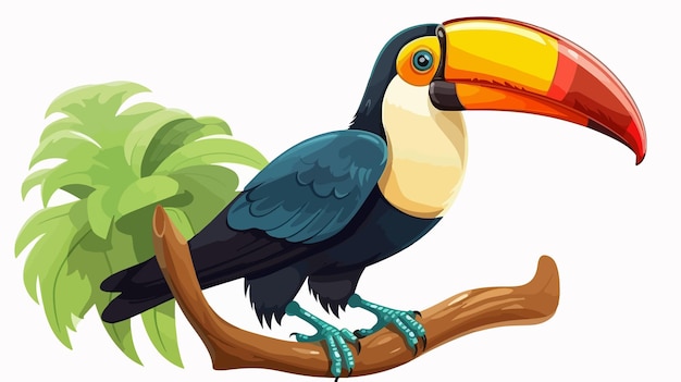 Vector colorful happy toucan cartoon vector illustration