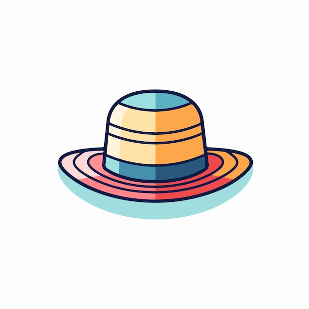 A colorful hat with a blue outline