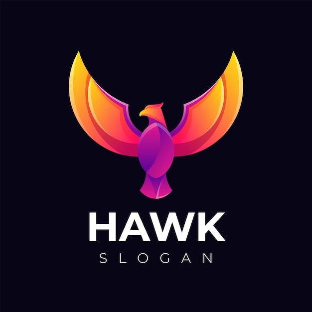 Colorful Hawk Gradient Logo Design