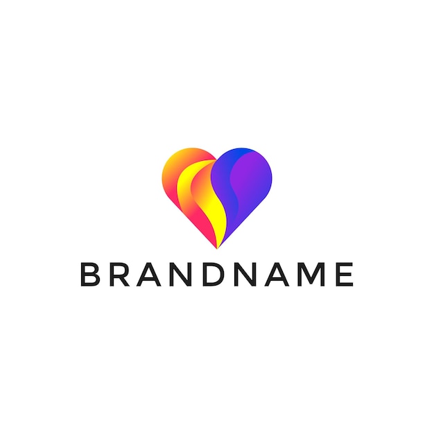 Colorful Heart Gradient creative Logo Design