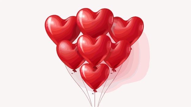 Vector colorful heart shaped party balloon cartoon vector illustration