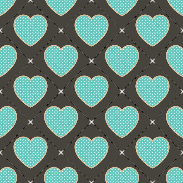 Colorful hearts pattern with geometric shape. Valentines day background for holiday template. Creative and luxury style illustration