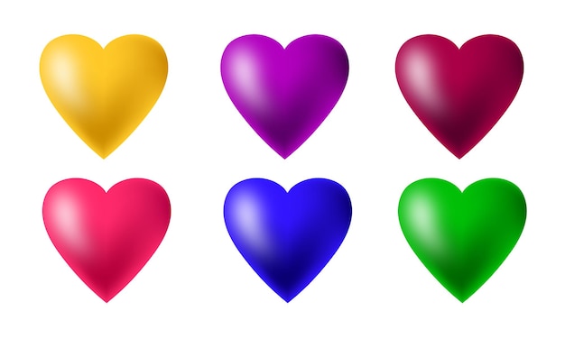 Colorful hearts vector pack