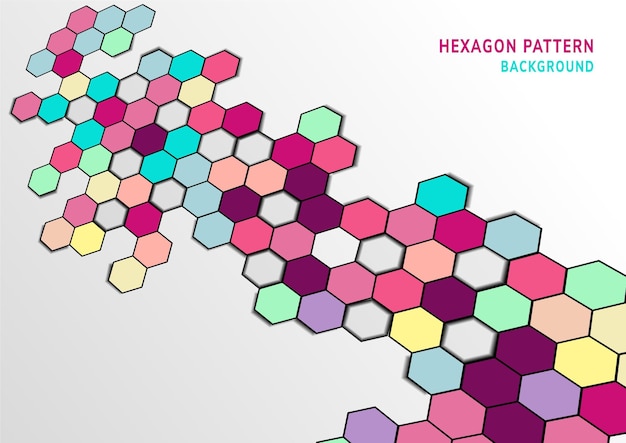 Colorful Hexagon Pattern Interlocking Shapes Background