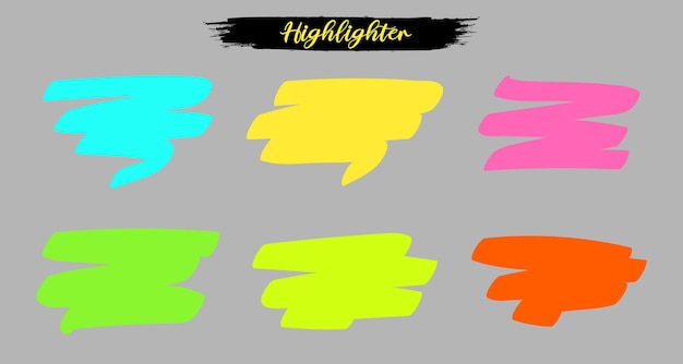 Colorful Highlighter marker lines