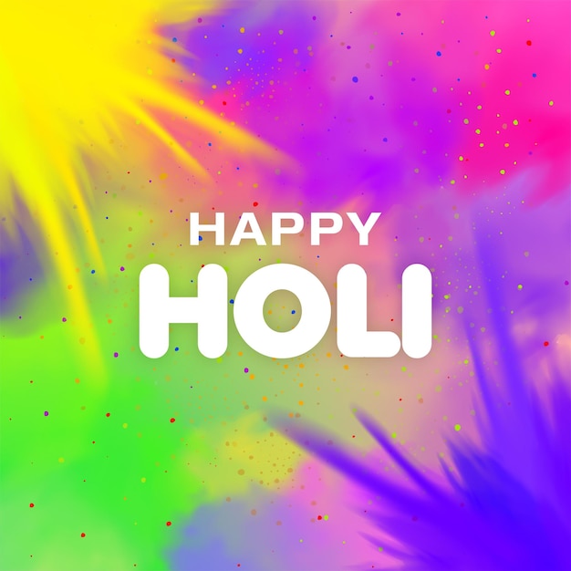 Colorful Holi Greeting Festival of colors Happy Holi