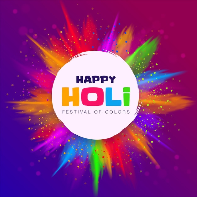 Colorful Holi Greeting Festival of colors