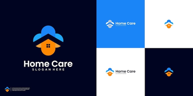 Colorful Home Care logo design template