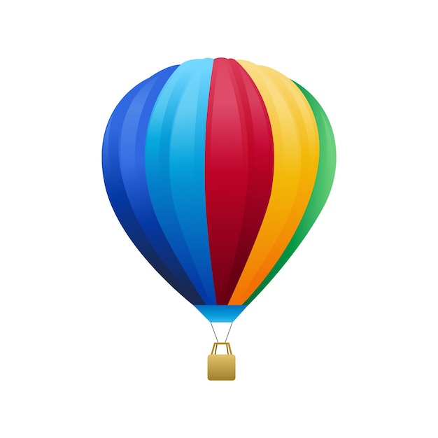 Colorful hot air balloon, vector illustration