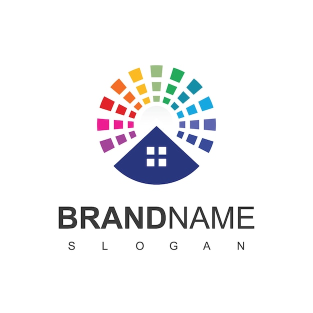 Colorful House Logo, Painters Company Symbol