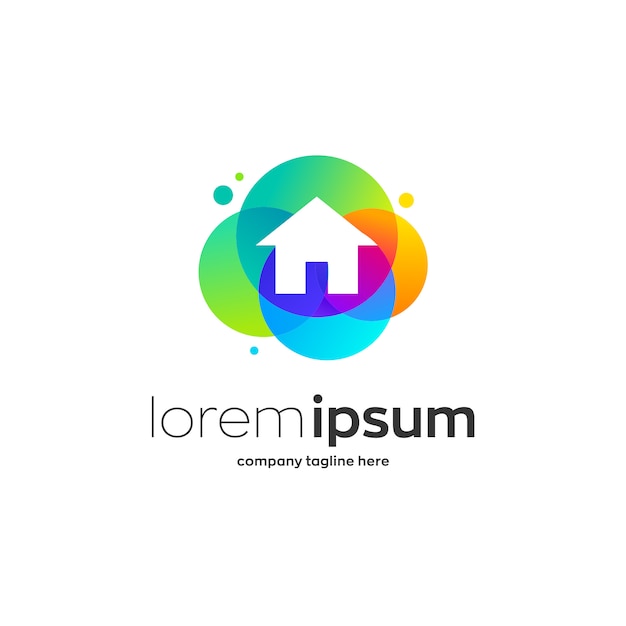 Colorful house Premium logo template