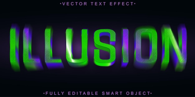 Vector colorful hypnotic illusion blur vector fully editable smart object text effect