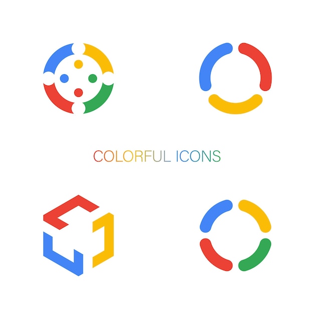 colorful icon logo with circle shapes