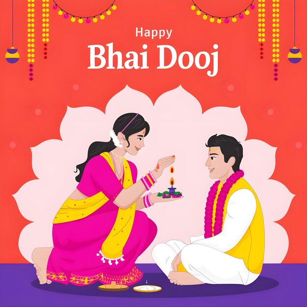 Vector a colorful illustration of the bhai doj celebration