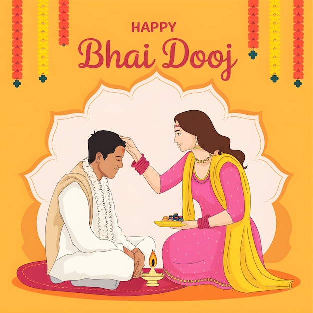 Vector a colorful illustration of the bhai doj celebration