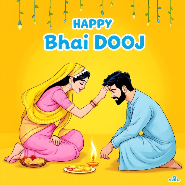 Vector a colorful illustration of the bhai doj celebration