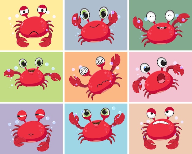 Colorful illustration of Cartoon crab 