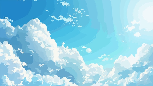 Vector a colorful illustration of clouds and the blue sky