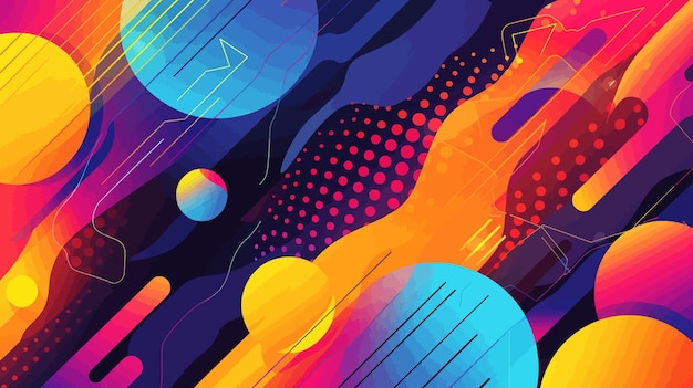 Vector a colorful illustration of a colorful abstract background with circles and dots