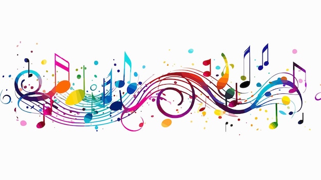 a colorful illustration of a colorful music background with a colorful musical note