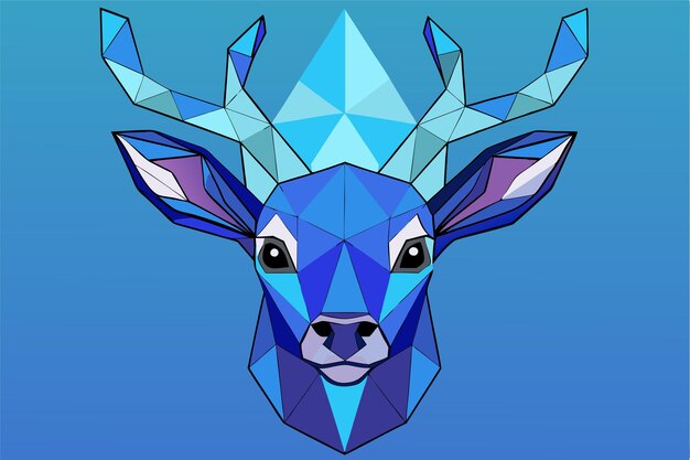 Vector a colorful illustration of a deer head with a geometric pattern on it