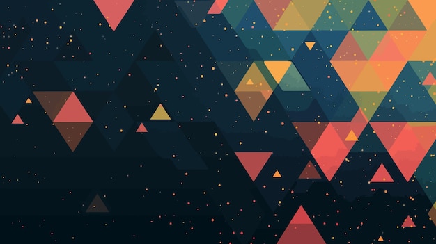 Vector a colorful illustration of a geometric background with a square and triangles