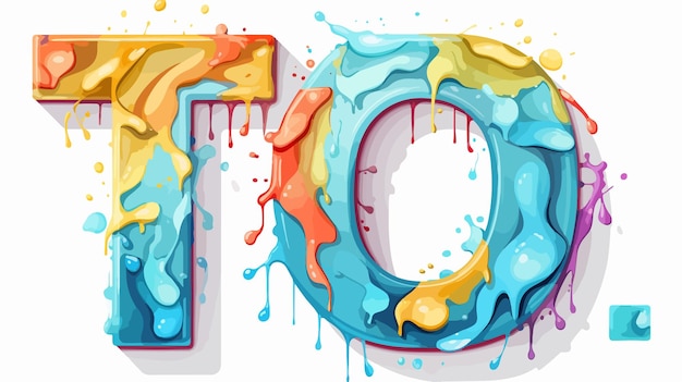 Vector a colorful illustration of a letter o with the number 10 on it