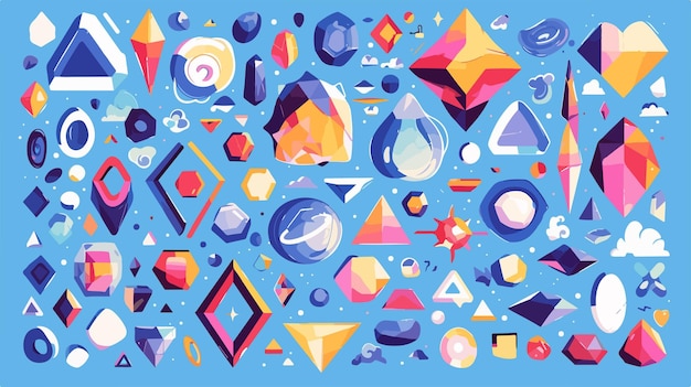 a colorful illustration of a space with different shapes and shapes