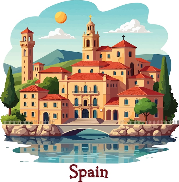 Vector colorful illustration of a spain