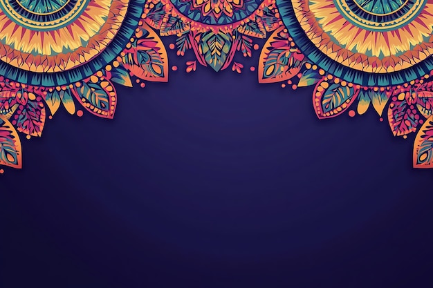 Vector colorful indian mandala background ethnic style