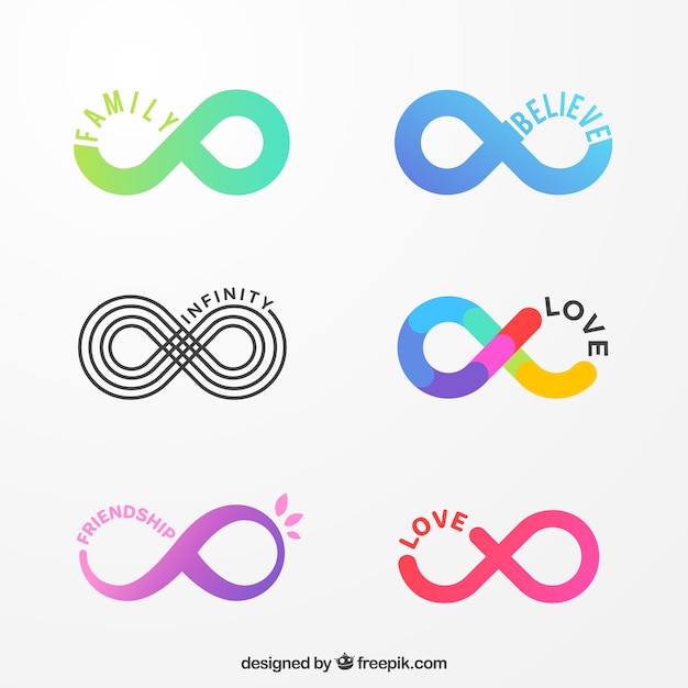 Colorful infinity symbol collection