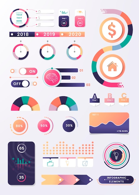 Colorful infographic element design vector