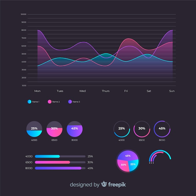 Colorful infographic elements collection