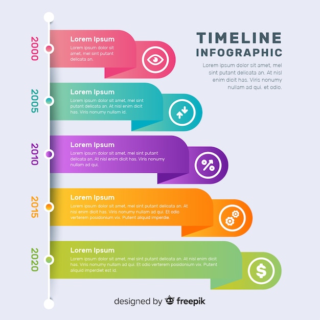 Colorful infographic timeline flat design