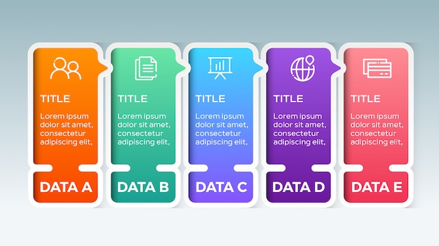 Colorful infographic with 5 options steps