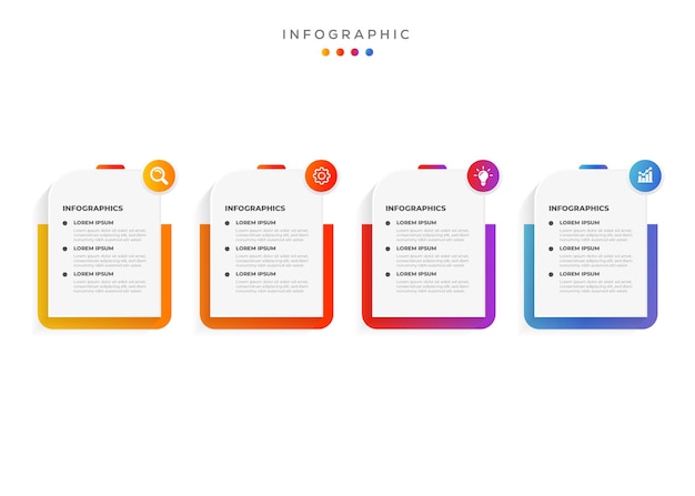 Colorful Infographics business process chart design template