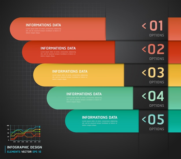 Colorful Infographics Number Options Banner & Card