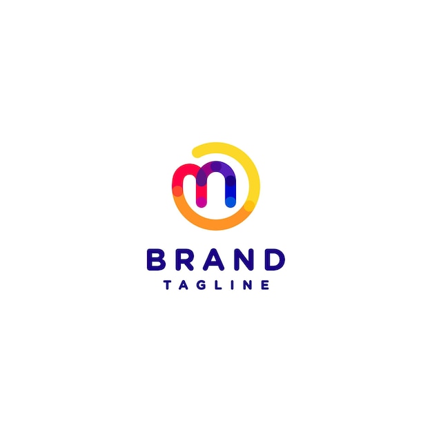 Colorful Initials N Logo Design. Colorful Letter N Connecting With The Outside Circles.