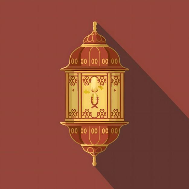 Vector colorful islamic traditional lantern on solid background