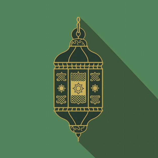 Colorful Islamic traditional lantern on solid background